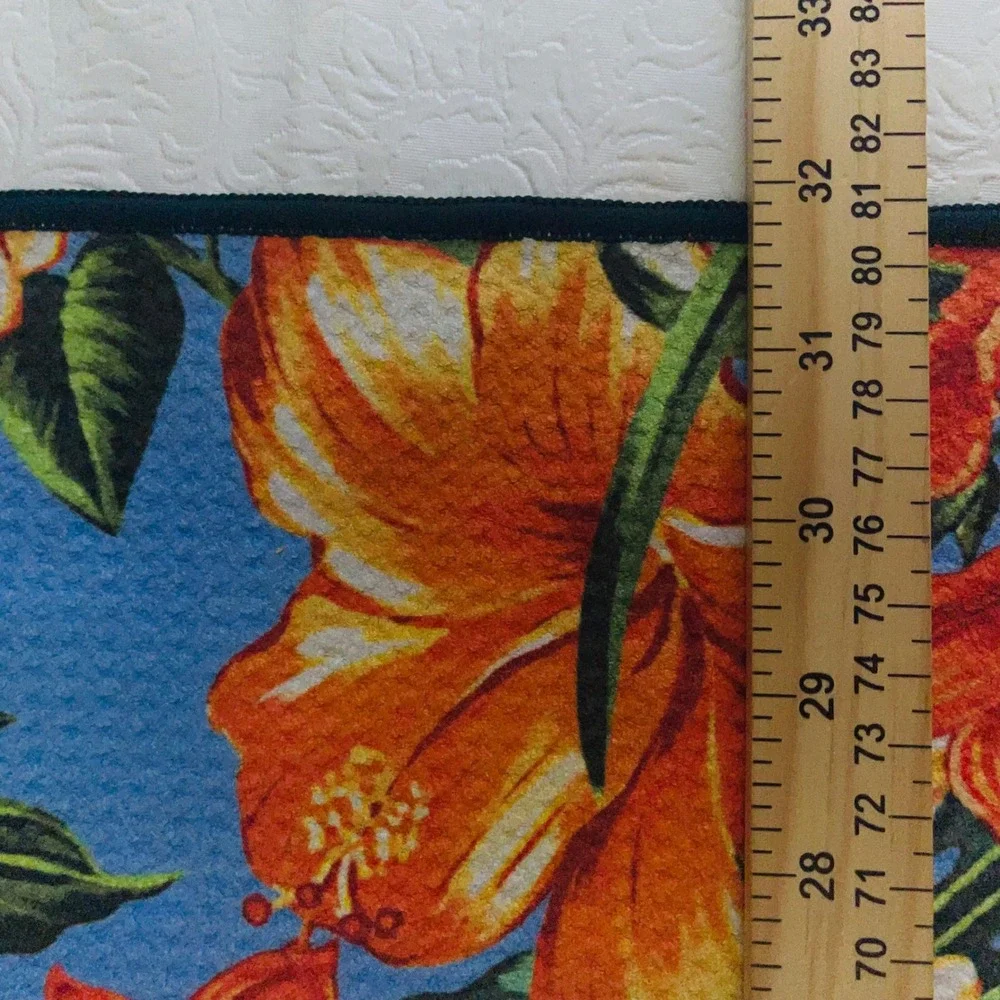 Tommy Bahama Floral Microfiber Beach Towel OS Blue Orange Tropical Hibiscus
